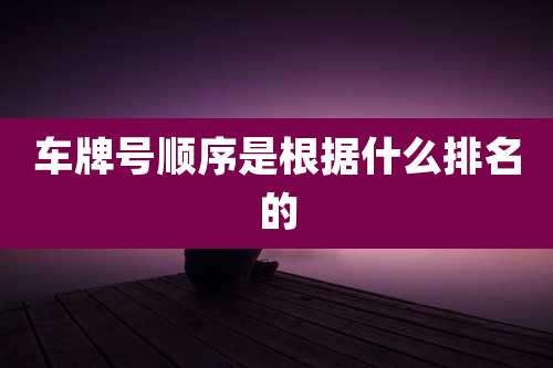 车牌号顺序是根据什么排名的