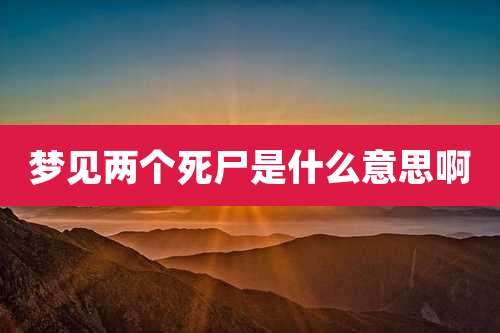 梦见两个死尸是什么意思啊
