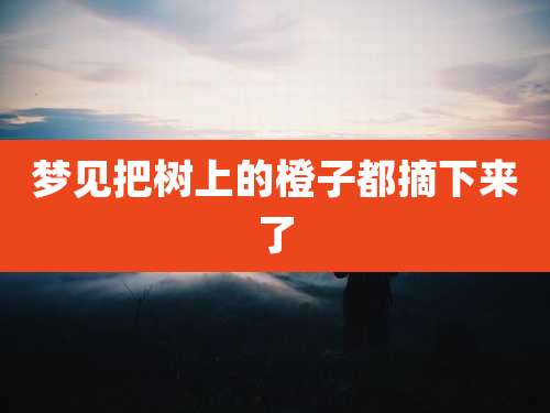梦见把树上的橙子都摘下来了