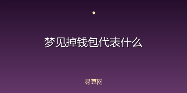 梦见掉钱包代表什么