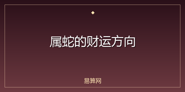属蛇的财运方向