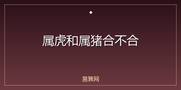属虎和属猪合不合