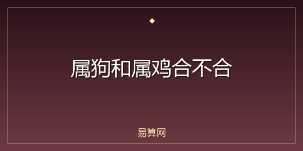 属狗和属鸡合不合