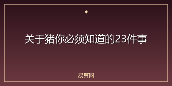关于猪你必须知道的23件事