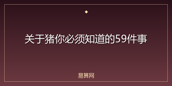 关于猪你必须知道的59件事