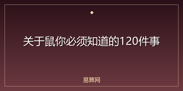 关于鼠你必须知道的120件事
