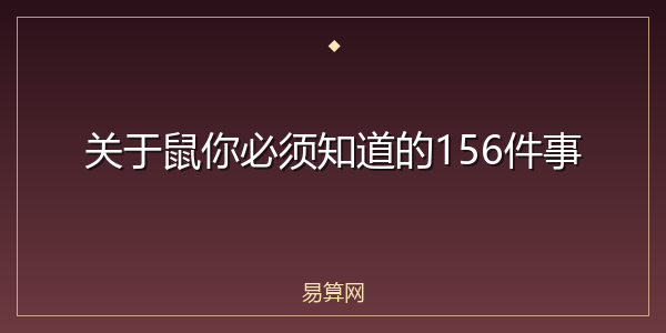 关于鼠你必须知道的156件事