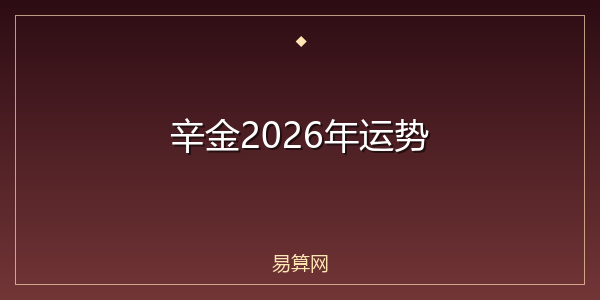 辛金2026年运势