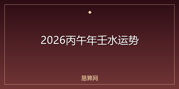 2026丙午年壬水运势