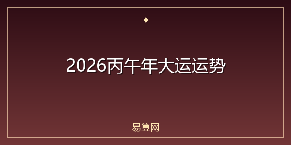 2026丙午年大运运势