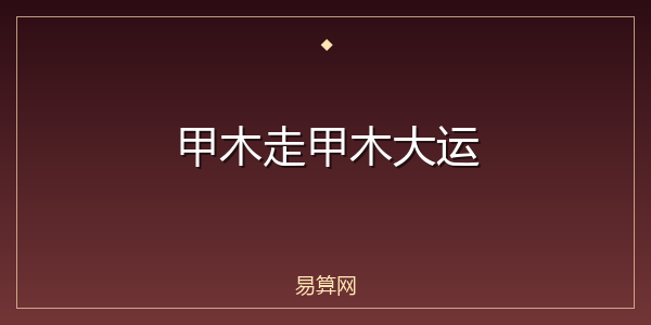 甲木走甲木大运
