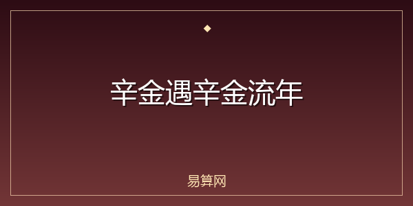 辛金遇辛金流年