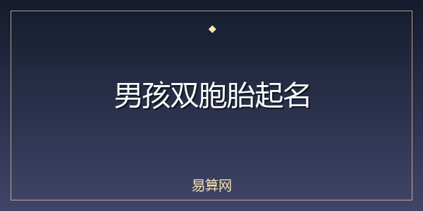 男孩双胞胎起名