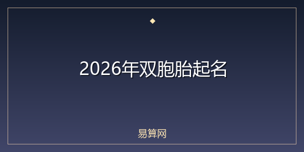2026年双胞胎起名