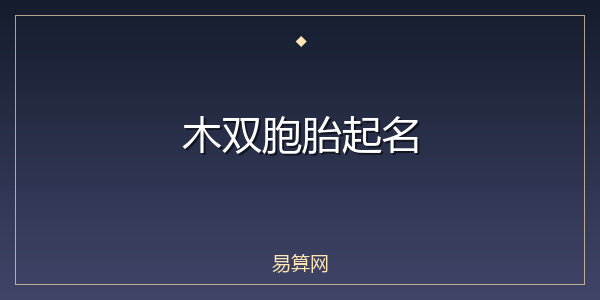 木双胞胎起名