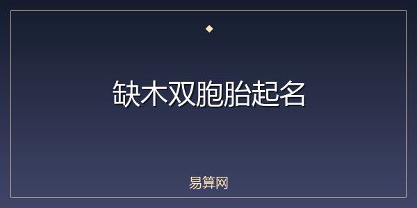 缺木双胞胎起名