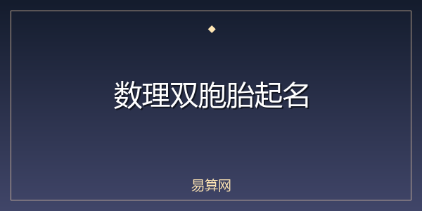 数理双胞胎起名