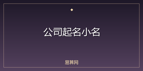 公司起名小名