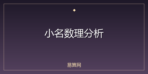 小名数理分析
