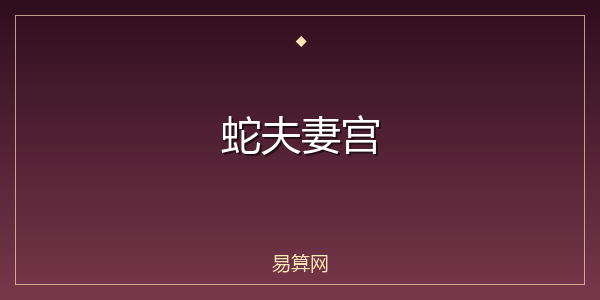 蛇夫妻宫
