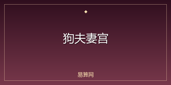 狗夫妻宫