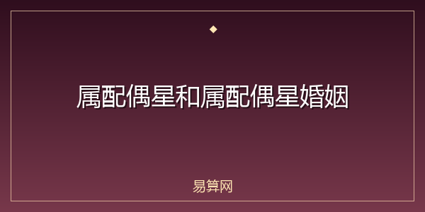 属配偶星和属配偶星婚姻