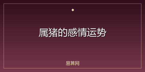 属猪的感情运势