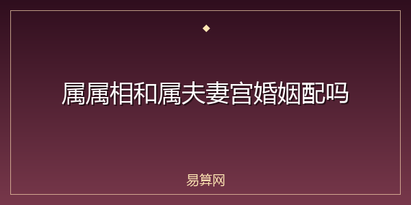 属属相和属夫妻宫婚姻配吗