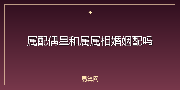 属配偶星和属属相婚姻配吗