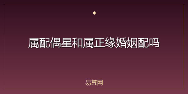 属配偶星和属正缘婚姻配吗