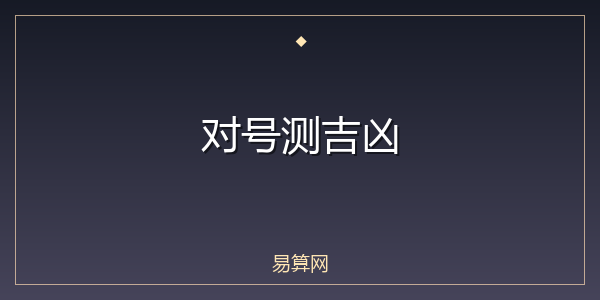 对号测吉凶