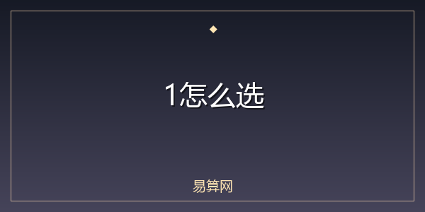 1怎么选