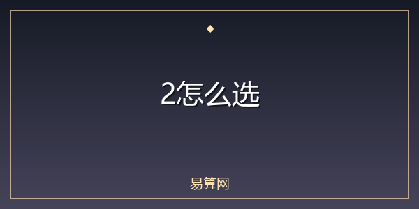 2怎么选
