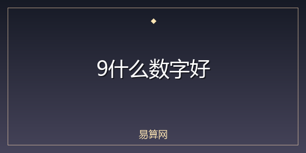 9什么数字好