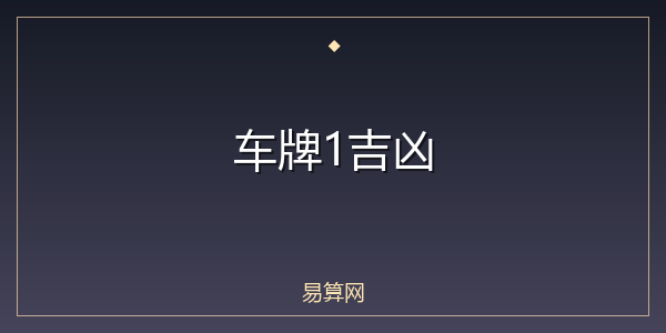 车牌1吉凶
