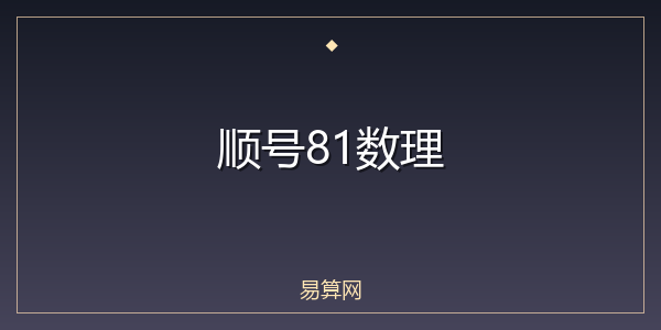 顺号81数理