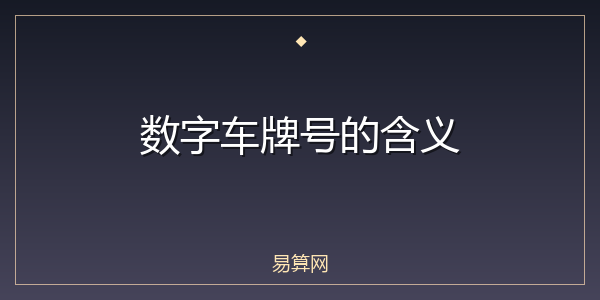 数字车牌号的含义