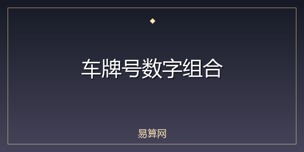 车牌号数字组合