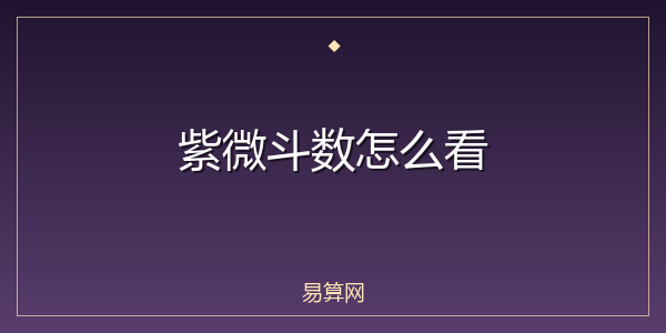 紫微斗数怎么看