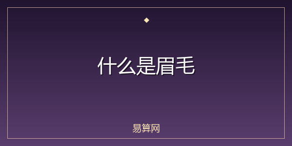 什么是眉毛