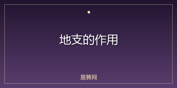 地支的作用