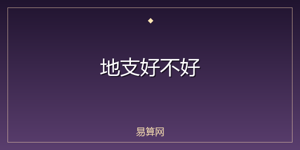 地支好不好